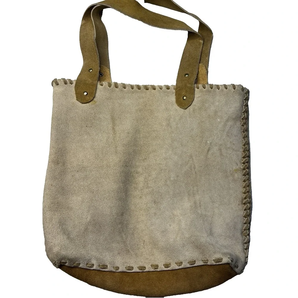 Vintage‎ Mexican Ethnic Tribal Leather Tote Bag Brown Indigenous - Picture 2 of 16